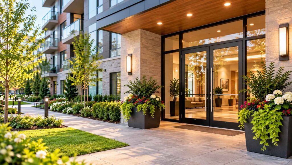 Welcoming Modern Apartment Entrance